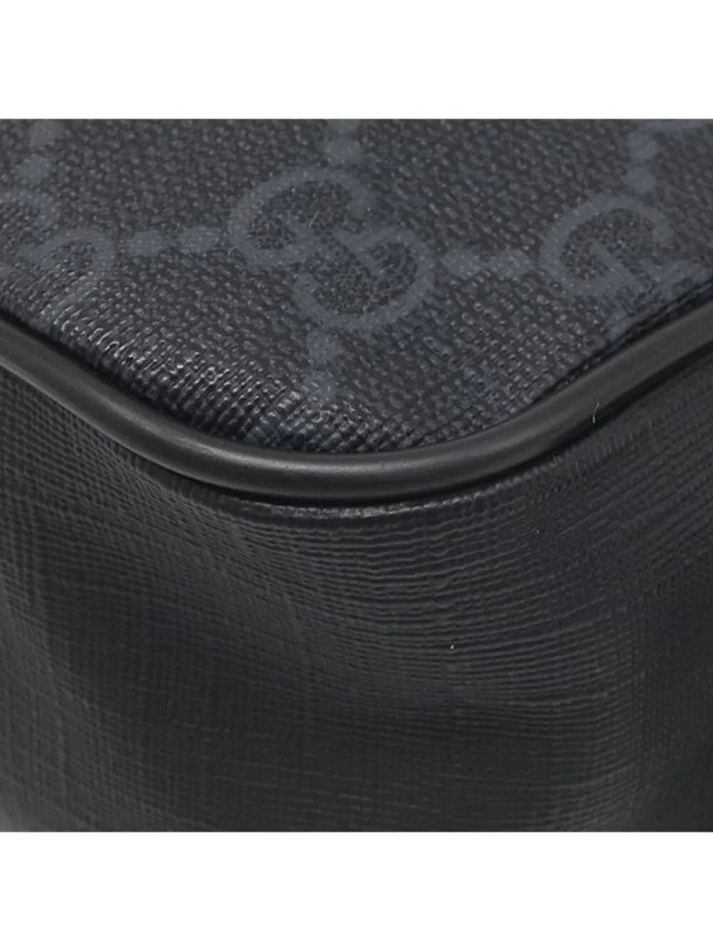 Gucci Belt Bag Soft Bag GG Supreme Canvas Black Silver Web